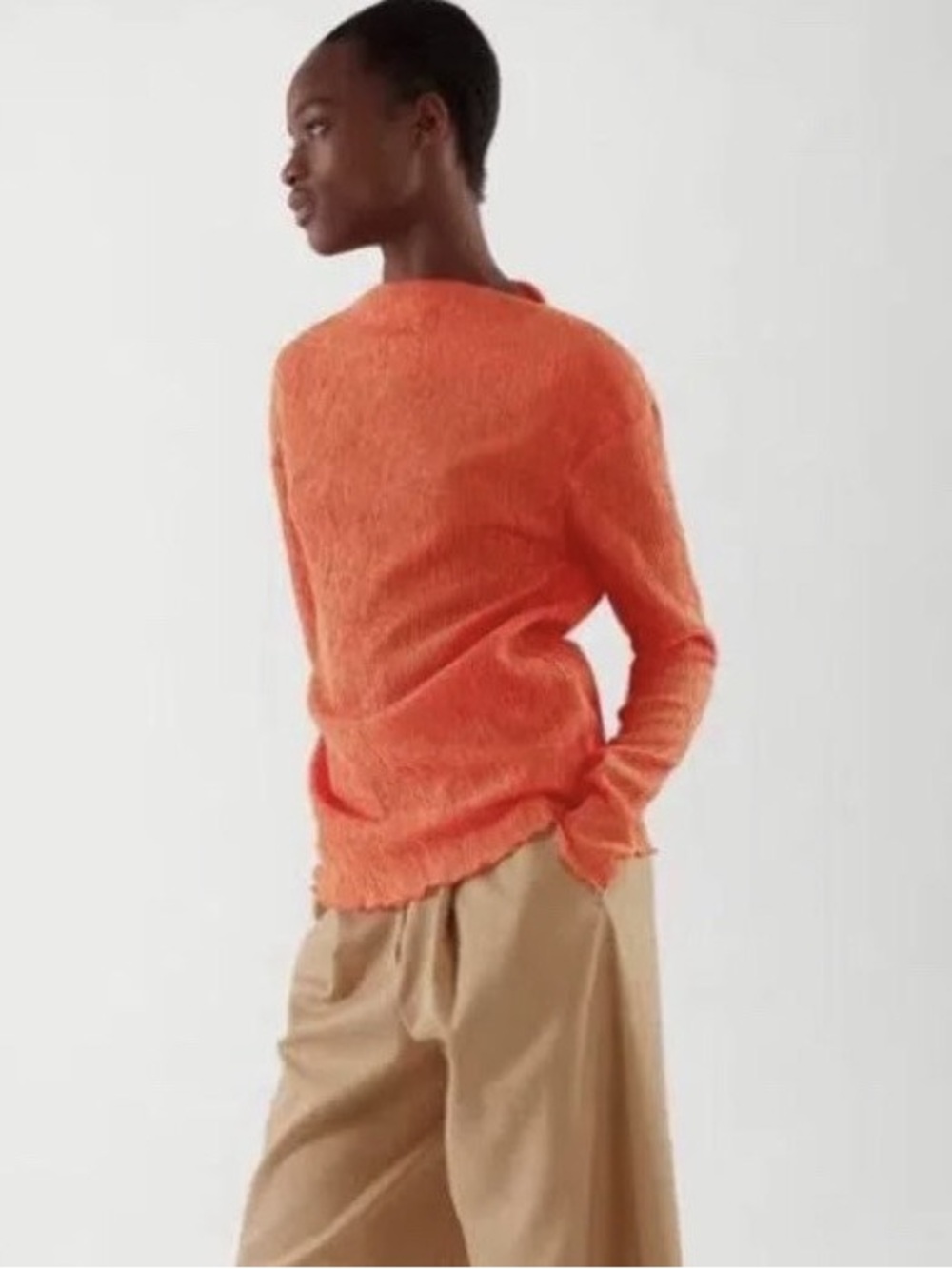 COS Crinkled Orange Blouse